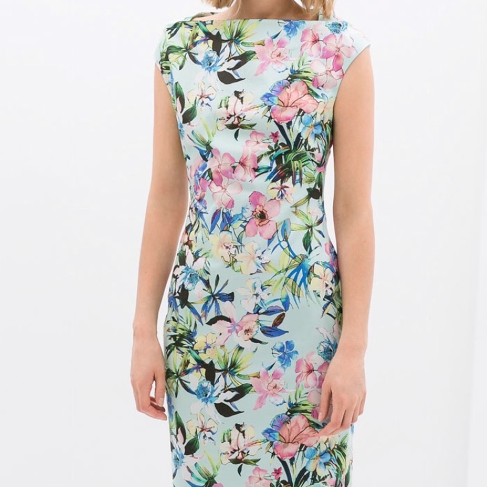 Zara Mint Pastel Floral Dress